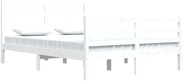 Postel Rám postele bílý masivní borovice 160 × 200 cm, 3105017 ...