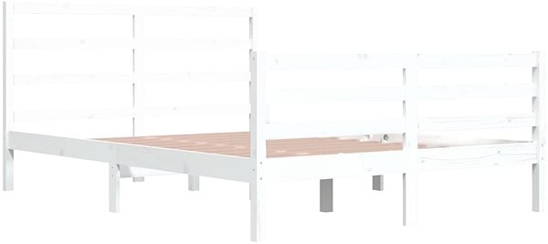 Postel Rám postele bílý masivní borovice 160 × 200 cm, 3105017 ...