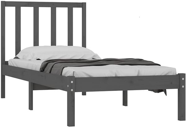 Postel Rám postele šedý masivní borovice 90 × 200 cm, 3105058 ...