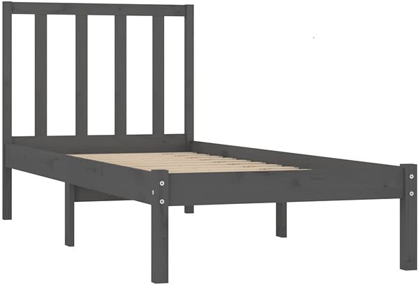 Postel Rám postele šedý masivní borovice 90 × 200 cm, 3105058 ...