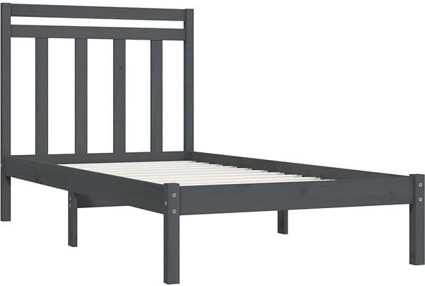 Postel Rám postele šedý masivní dřevo 100 × 200 cm, 3105242 ...