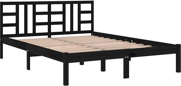 Postel Rám postele černý masivní dřevo 120 × 200 cm, 3105404 ...