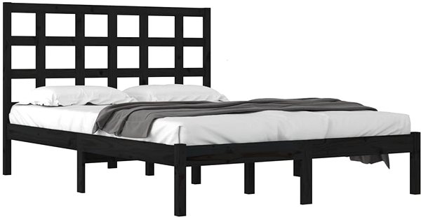 Postel Rám postele černý masivní dřevo 200 × 200 cm, 3105494 ...