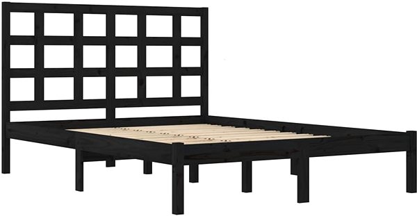 Postel Rám postele černý masivní dřevo 200 × 200 cm, 3105494 ...