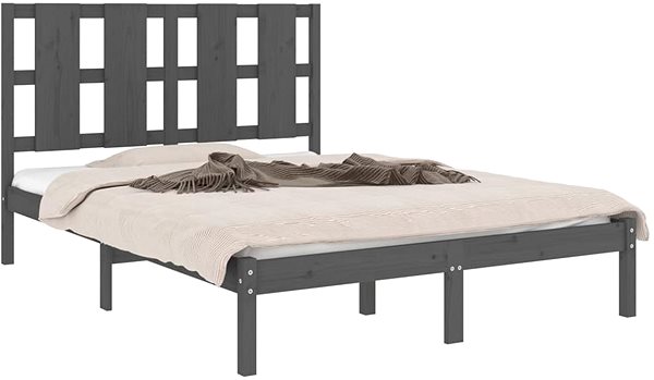 Posteľ Rám postele sivý masívna borovica 120 × 200 cm, 3105597 ...