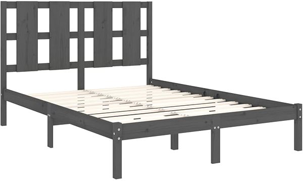 Posteľ Rám postele sivý masívna borovica 120 × 200 cm, 3105597 ...