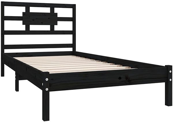 Postel Rám postele černý masivní dřevo 90 × 200 cm, 3105654 ...
