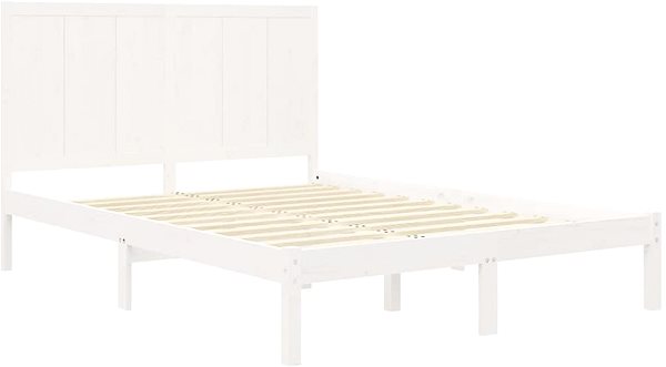 Posteľ Rám postele biely masívna borovica 140 × 200 cm, 3105731 ...