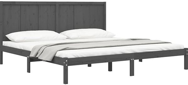 Postel Rám postele šedý masivní borovice 200 × 200 cm, 3105752 ...