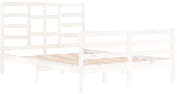 Posteľ Rám postele biely masívne drevo 140 × 200 cm, 3105861 ...