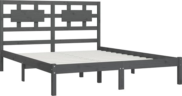 Postel Rám postele šedý masivní borovice 200 × 200 cm, 3107375 ...