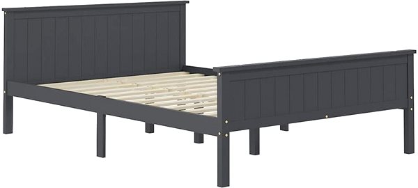 Rám postele Rám postele sivý masívna borovica 160 × 200 cm, 322206 ...