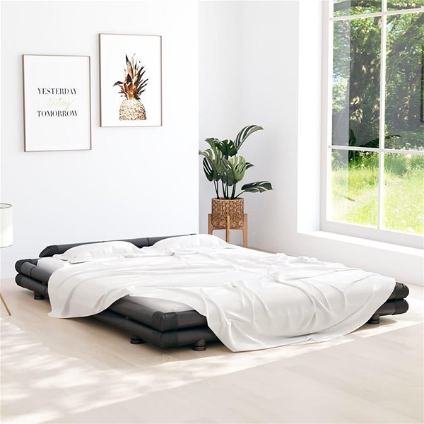 Posteľ Rám postele tmavo hnedý bambus 160 × 200 cm, 340067 ...