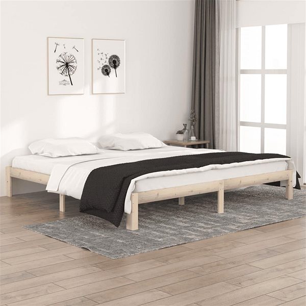 Postel Rám postele masivní borovice 200 × 200 cm, 810385 ...