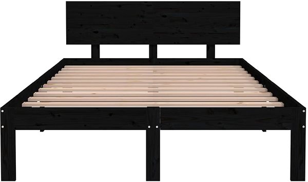 Postel Rám postele černý masivní borovice 120 × 200 cm, 810494 ...