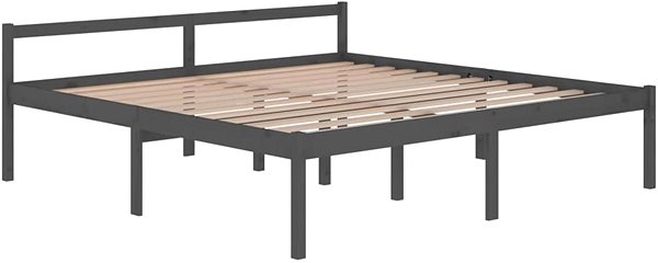 Postel Rám postele šedý masivní borovice 200 × 200 cm, 810636 ...