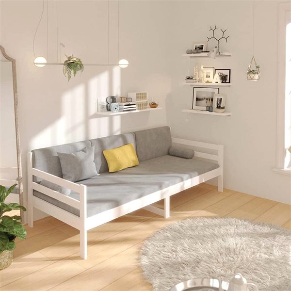 Posteľ Váľanda biela 80 × 200 cm masívne borové drevo, 814680 ...