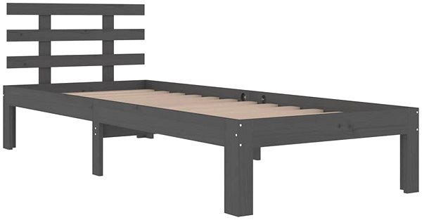 Postel Rám postele šedý masivní dřevo 90 × 200 cm, 814741 ...