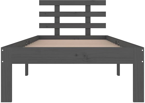 Postel Rám postele šedý masivní dřevo 90 × 200 cm, 814741 ...