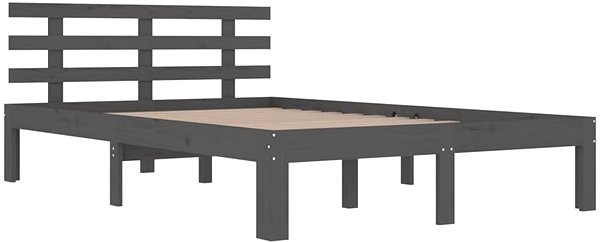Postel Rám postele šedý masivní dřevo 120 × 200 cm, 814751 ...