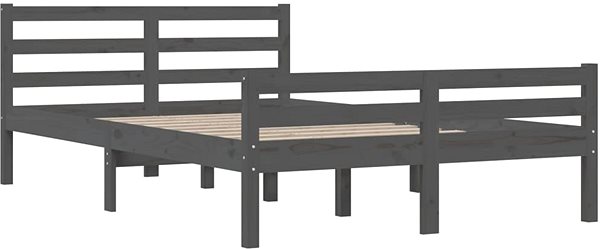 Posteľ Rám postele sivý masívne drevo 160 × 200 cm, 814831 ...