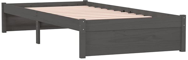Postel Rám postele šedý masivní dřevo 90 × 200 cm, 814936 ...