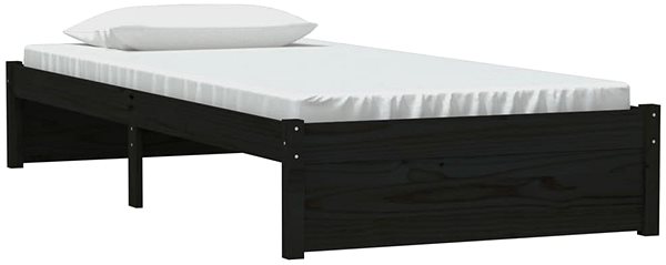 Posteľ Rám postele čierny masívne drevo 90 × 200 cm, 814938 ...