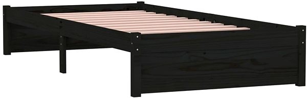 Posteľ Rám postele čierny masívne drevo 90 × 200 cm, 814938 ...
