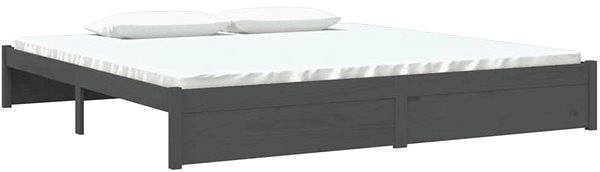 Postel Rám postele šedý masivní dřevo 200 × 200 cm, 814971 ...