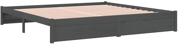Postel Rám postele šedý masivní dřevo 200 × 200 cm, 814971 ...