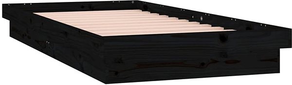 Rám postele Rám postele s LED svetlom čierny 90 × 200 cm masívne drevo, 819961 ...