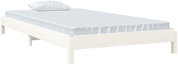 Rám postele Stohovateľná posteľ biela 90 × 200 cm masívna borovica, 820393 ...