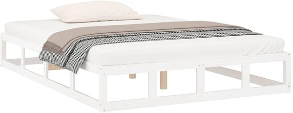 Posteľ Rám postele biely 200 × 200 cm masívne drevo, 820817 ...