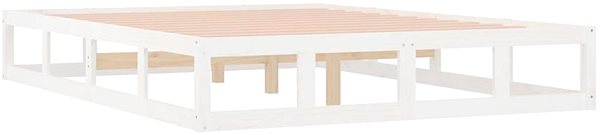 Posteľ Rám postele biely 200 × 200 cm masívne drevo, 820817 ...