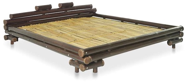 Rám postele Rám postele tmavo hnedý bambus 160 × 200 cm ...