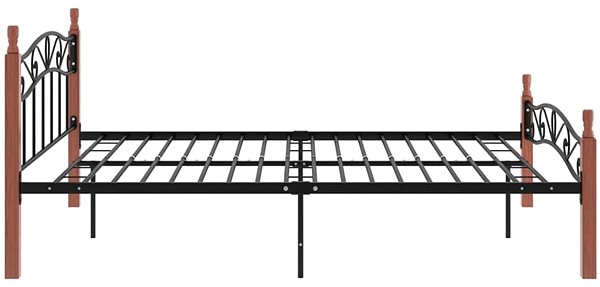 Posteľ Shumee čierny kov a masívne dubové drevo 160 × 200 cm, 324908 ...