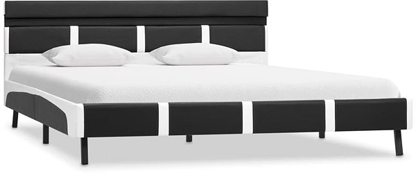 Rám postele Shumee s LED svetlom sivý umelá koža 140 × 200 cm, 280309 ...