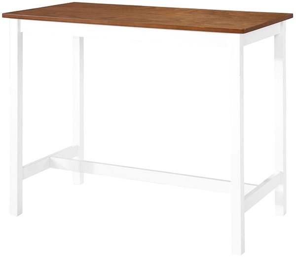 Barový set Barový stôl a stolička sada 3 kusy masívne drevo hnedo-biele 275233 ...