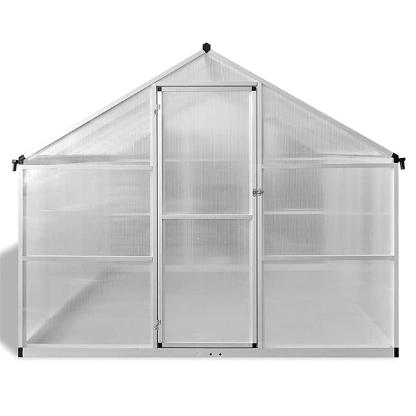 Skleník Spevnený hliníkový skleník so základným rámom 250 × 302 × 195 cm 7,55 m2 ...