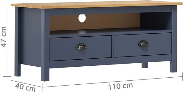 TV stolík SHUMEE Hill Range sivý 110 × 40 × 47 cm ...