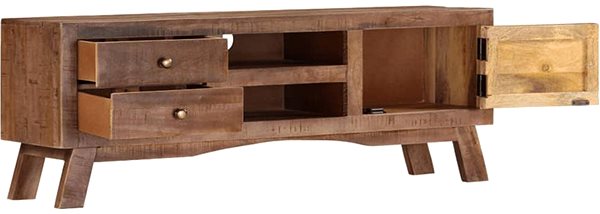 TV stolík SHUMEE 110 × 30 × 40 cm, hrubé mangovníkové drevo ...