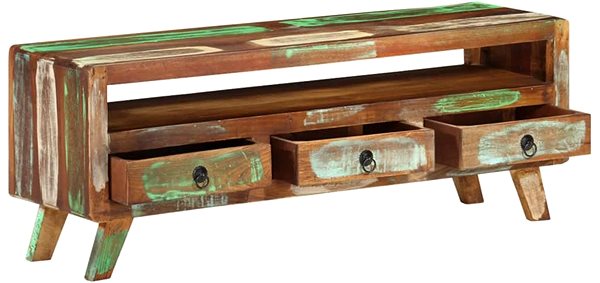 TV stolík SHUMEE viacfarebný 110 × 30 × 40 cm masívne recyklované drevo ...