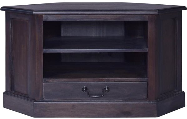 TV stolek SHUMEE světle černý 80 × 40 × 49 cm masivní mahagon ...