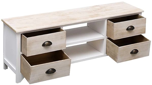 TV stolík SHUMEE 108 × 30 × 40 cm masívne drevo paulovnia ...
