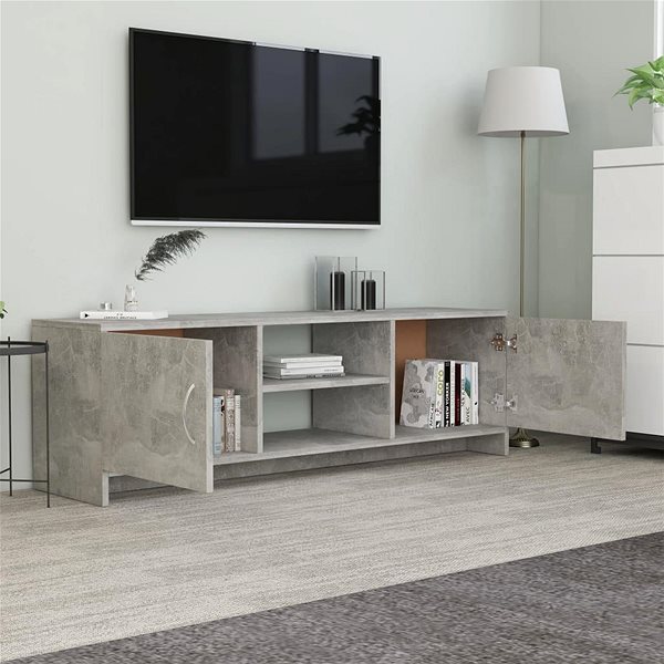 TV stolek SHUMEE betonově šedý 120 × 30 × 37,5 cm ...