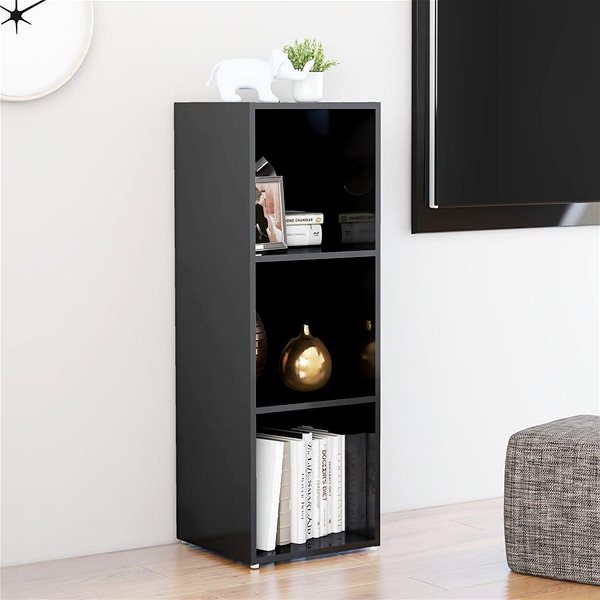 TV stolek SHUMEE šedý s vysokým leskem 107 × 35 × 37 cm  ...
