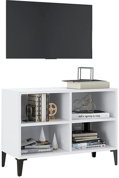 TV stolík SHUMEE s kovovými nohami biely 69,5 × 30 × 50 cm ...