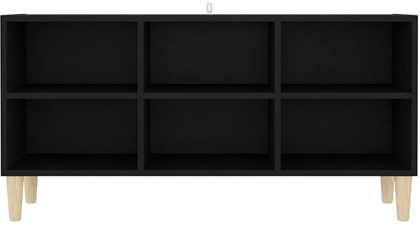 TV stolík SHUMEE masívne drevené nohy čierny 103,5 × 30 × 50 cm ...