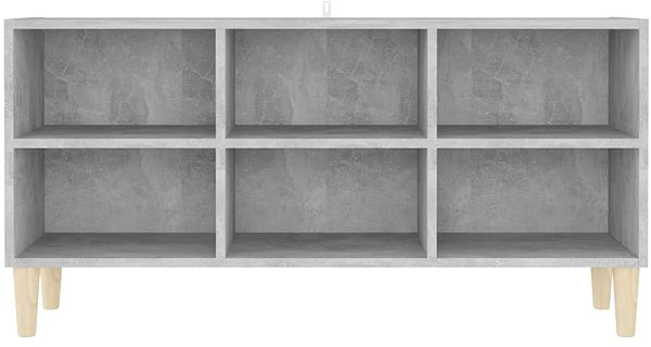 TV asztal Shumee, tömörfa lábak, betonszürke, 103,5×30×50 cm ...