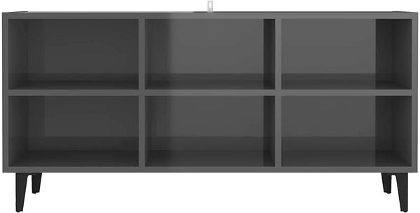 TV stolík SHUMEE s kovovými nohami sivý vysoký lesk 103,5 × 30 × 50 cm ...